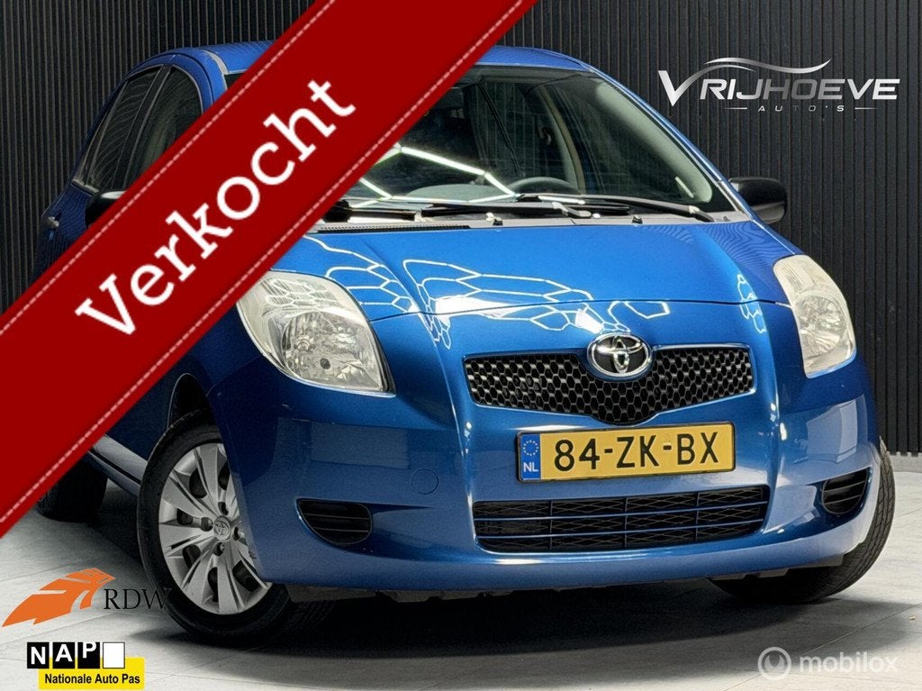 Toyota Yaris 1.3 VVTi Terra|APK|NAP|TRKHAAK, 4 cilinders, Blauw, Origineel Nederlands, Bedrijf