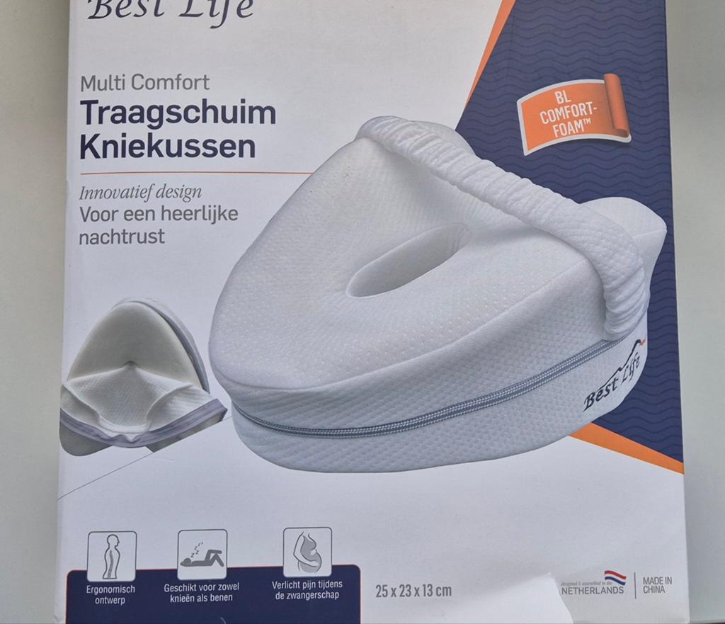Best Life Multi Comfort Traagschuim Kniekussen, Huis en Inrichting, Slaapkamer | Beddengoed, Eenpersoons, Wit, Nieuw, Ophalen of Verzenden