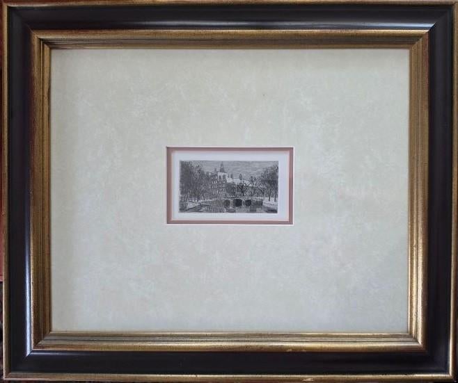 Ets Sal Meijer / Willem Minderman ?, Antiek en Kunst, Ophalen of Verzenden, Stadsgezicht, Ets