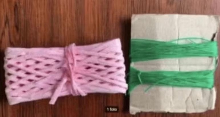 Roze, rose plat lint + groene draad om te knutselen; NIEUW, Ophalen of Verzenden, Nieuw