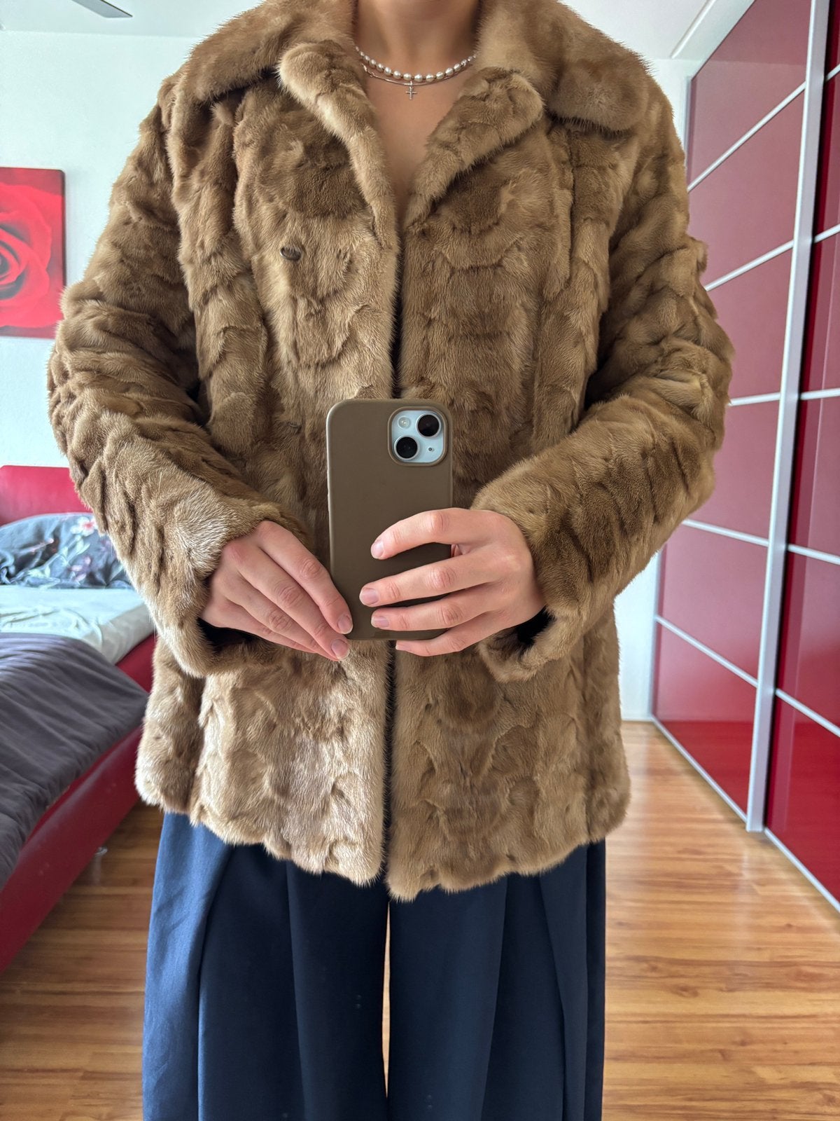 Echte Nerts Vintage Bontjas, Ophalen of Verzenden, Zo goed als nieuw, Maat 38/40 (M), Bruin