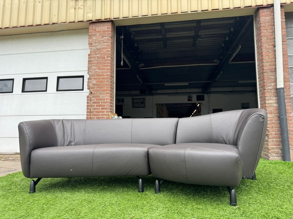Bankstel Leolux Pupilla lounge bruin design leren bank, Ophalen, 250 tot 300 cm, Leolux, Leolux