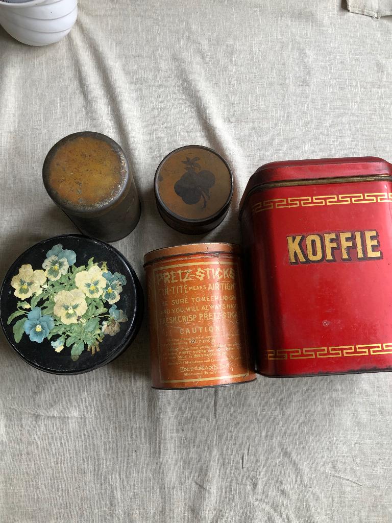 Collectie blikken, Ophalen, Vintage, Gebruikt, Meerkleurig