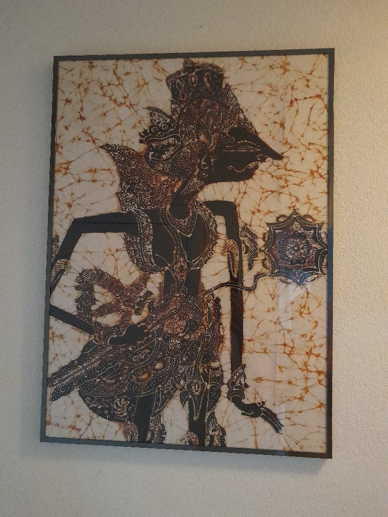 Ingelijst Batik Doek (of alleen de lijst), Antiek en Kunst, Ophalen of Verzenden, Indonesië, Meerkleurig, Handgemaakt