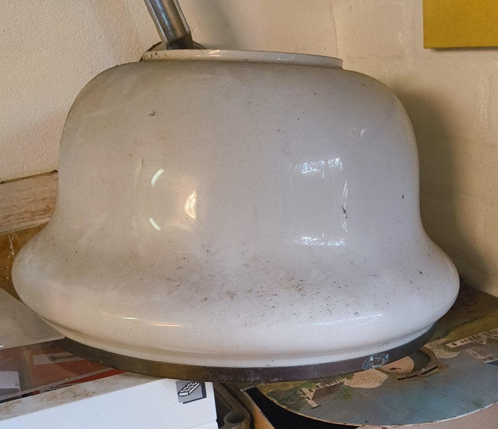 Antieke glazen lampenkap, Ophalen, Gebruikt, Glas
