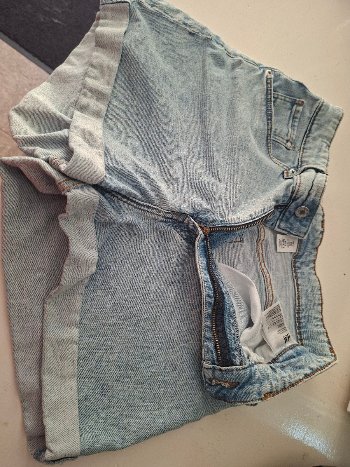 Denim short, Kleding | Dames, Positiekleding, Blauw, Maat 42/44 (L), Ophalen of Verzenden, Zo goed als nieuw