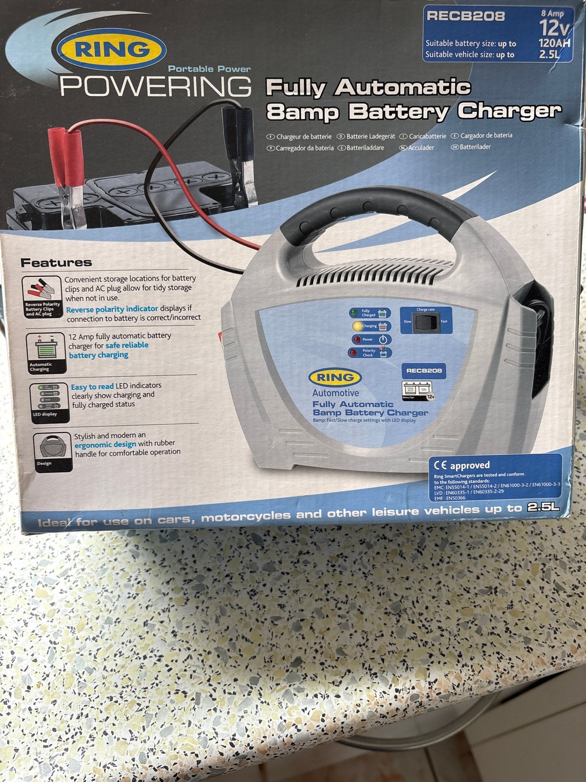 Ring REC8208 Volautomatische Acculader 8 Ampere, Gebruikt, Universele onderdelen