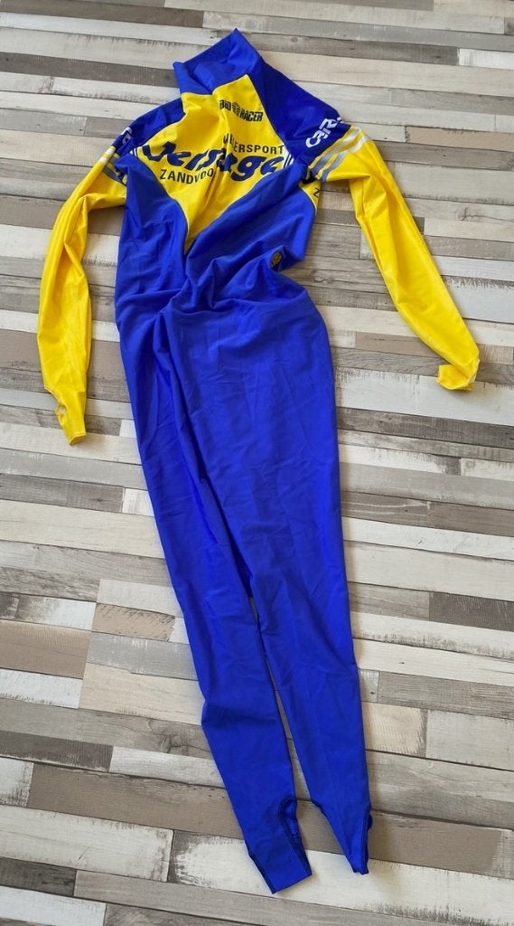 Bio Racer Schaatspak lycra blauw geel diverse maten, Ophalen of Verzenden, Nieuw, Overige typen, Overige merken