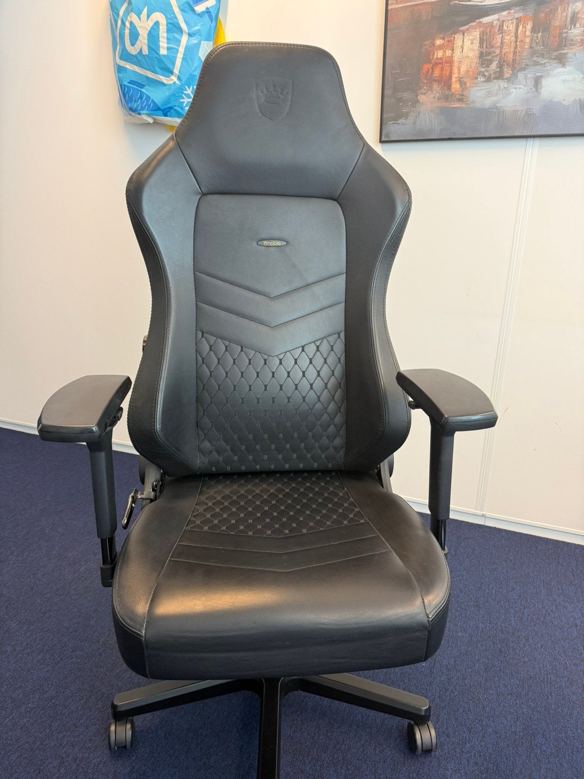 Noblechairs HERO Leren Gaming Stoel – Zwart – Goede staat, Ophalen, Gebruikt, Zwart, Gaming bureaustoel