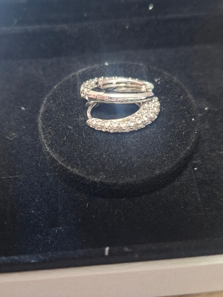 Ti sento ovalen creolen, Ophalen of Verzenden, Zo goed als nieuw, Zilver, Zilver
