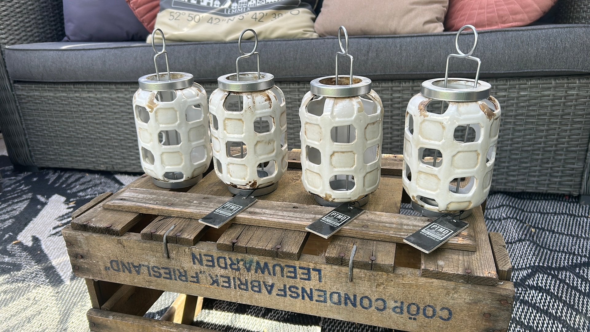4 windlichten merk PTMD, Ophalen, Overige materialen, Minder dan 25 cm