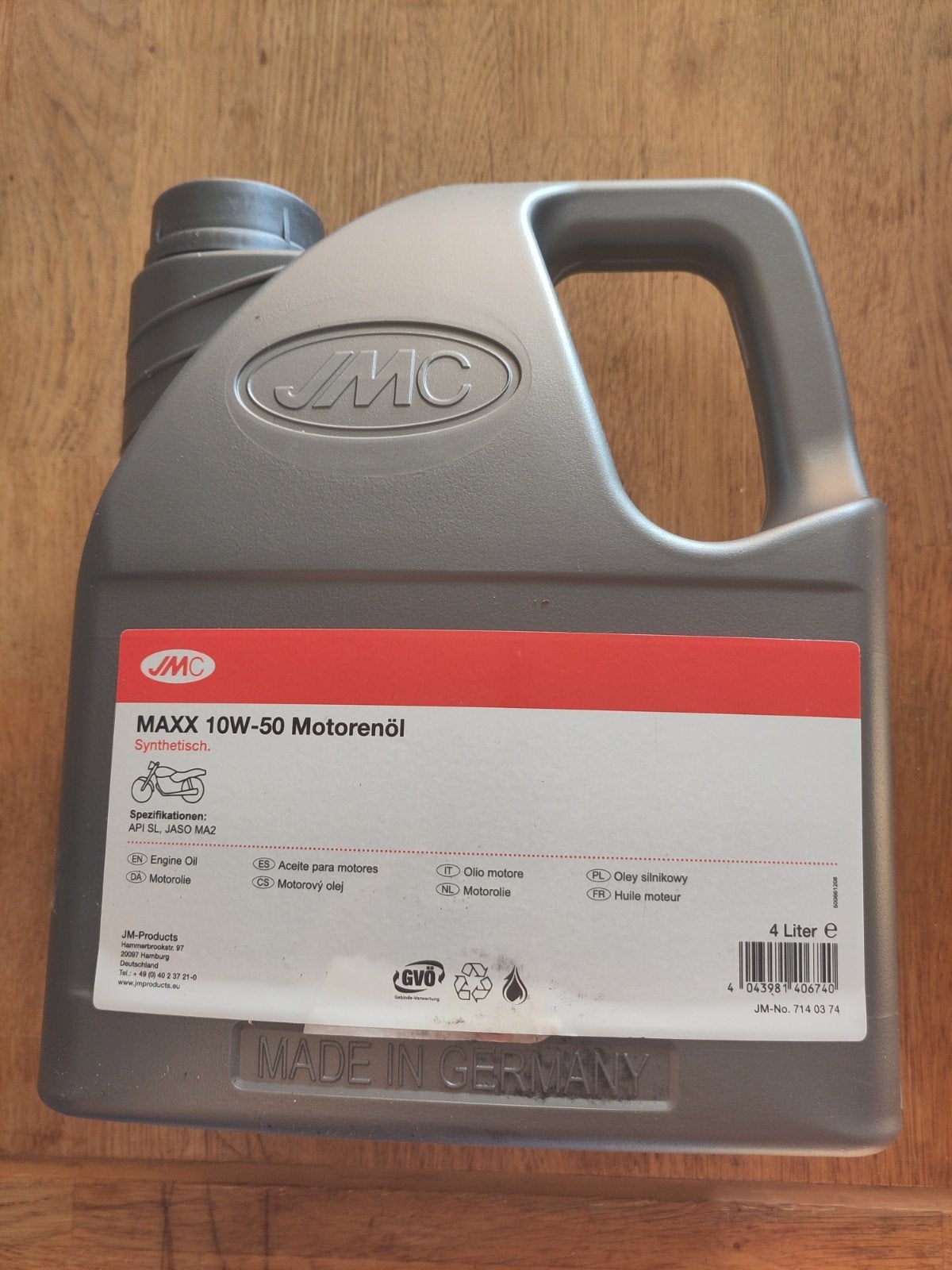 JMC MAXX 10W-50 Synthetische Motorolie 4 Liter, Ophalen of Verzenden