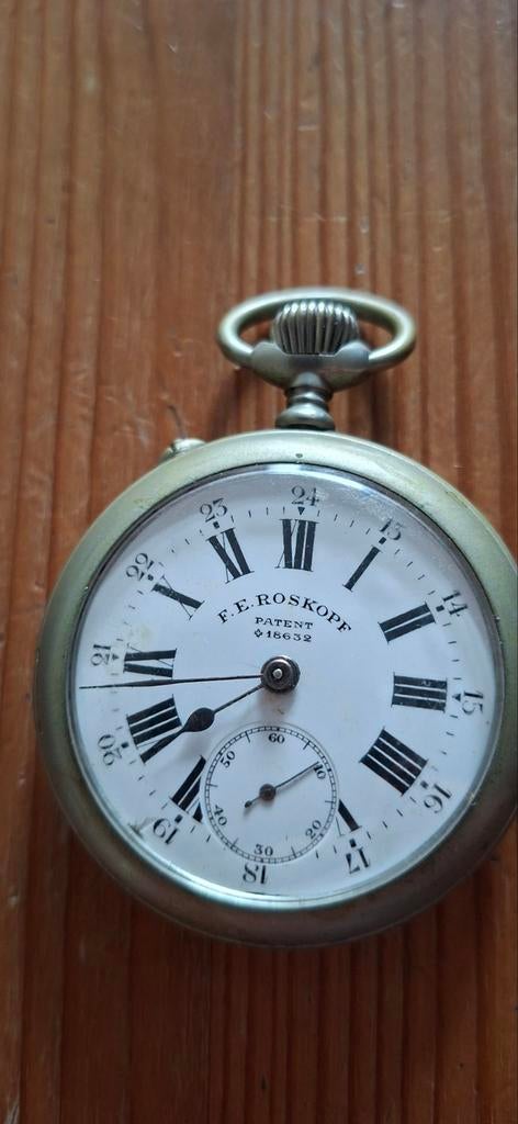 Antiek F.E. Roskopf Zakhorloge - Patent 18632, Overige merken, Overige materialen, Zakhorloge, Ophalen of Verzenden