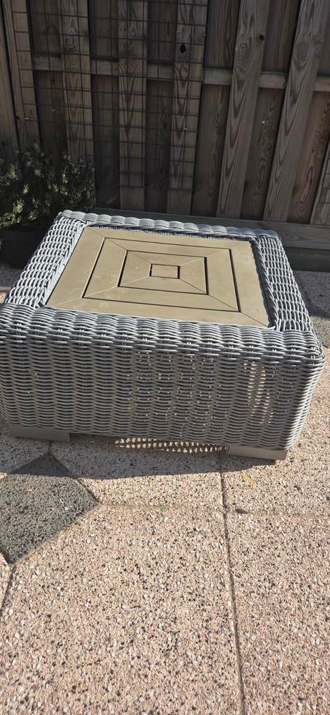 Tuin salontafel vierkant 65x65x35 cm, Ophalen, Gebruikt, Vierkant, Wicker