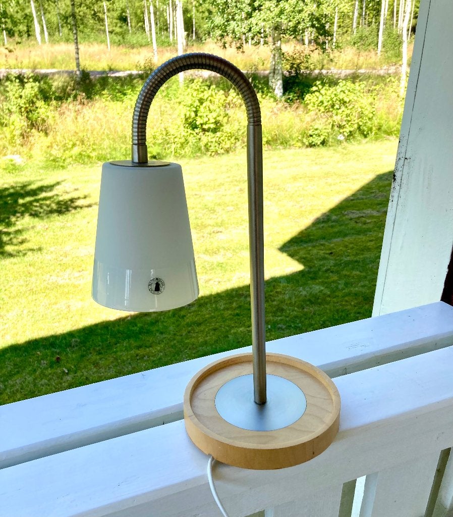 Ikea Basisk: tafellamp type A0402. Jaren 90. Wiebke Braasch., Bureaulamp, Minimalistisch, Wit, Ophalen of Verzenden