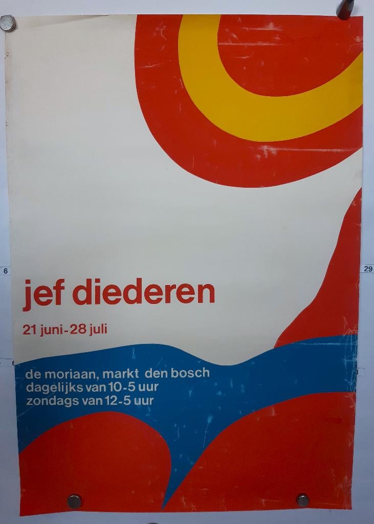 Originele Zeefdruk Jef Diederen Poster De Moriaan Den Bosch, Verzamelen, Verzenden, A1 t/m A3, Reclame, Rechthoekig Staand