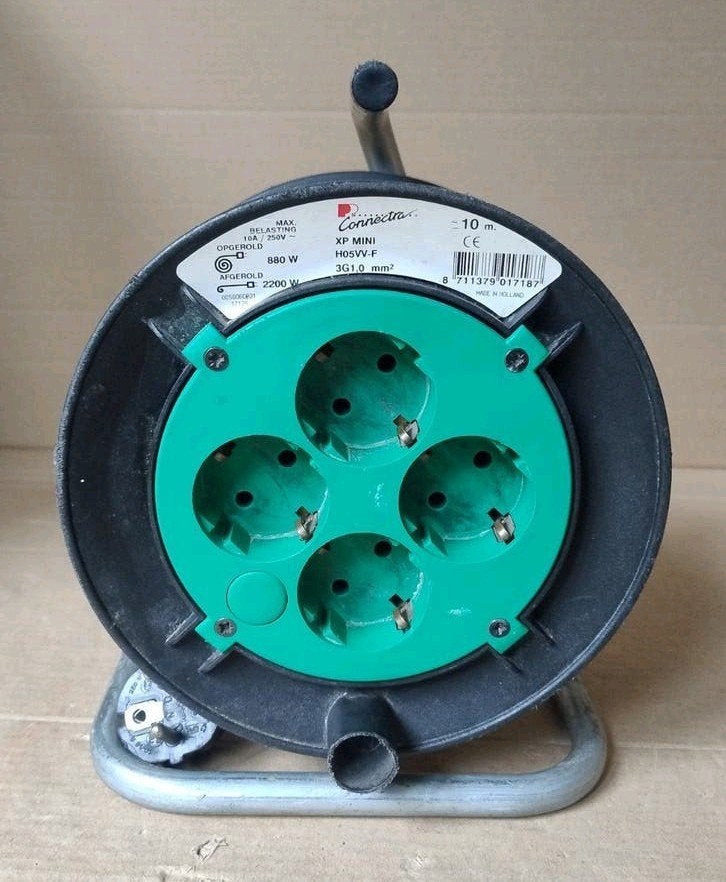 Connectra XP Mini kabelhaspel 10m - 880W/2200W, Ophalen of Verzenden, Gebruikt, Kabel of Snoer