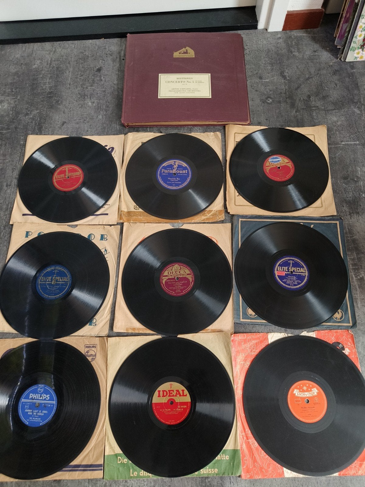 shellac platen 10' - Zeer mooie staat 30 stuks en maphouder, Cd's en Dvd's, Vinyl | Overige Vinyl, Ophalen of Verzenden, Gebruikt