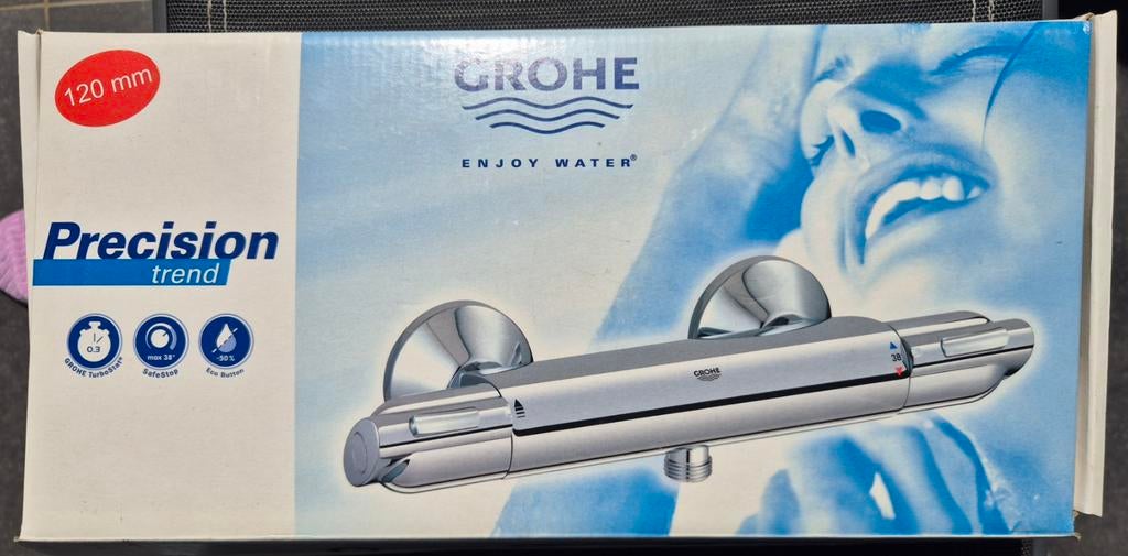 NIEUW: Grohe Precision Trend Thermostatische Douchekraan, Ophalen, Nieuw, Rvs, Douche
