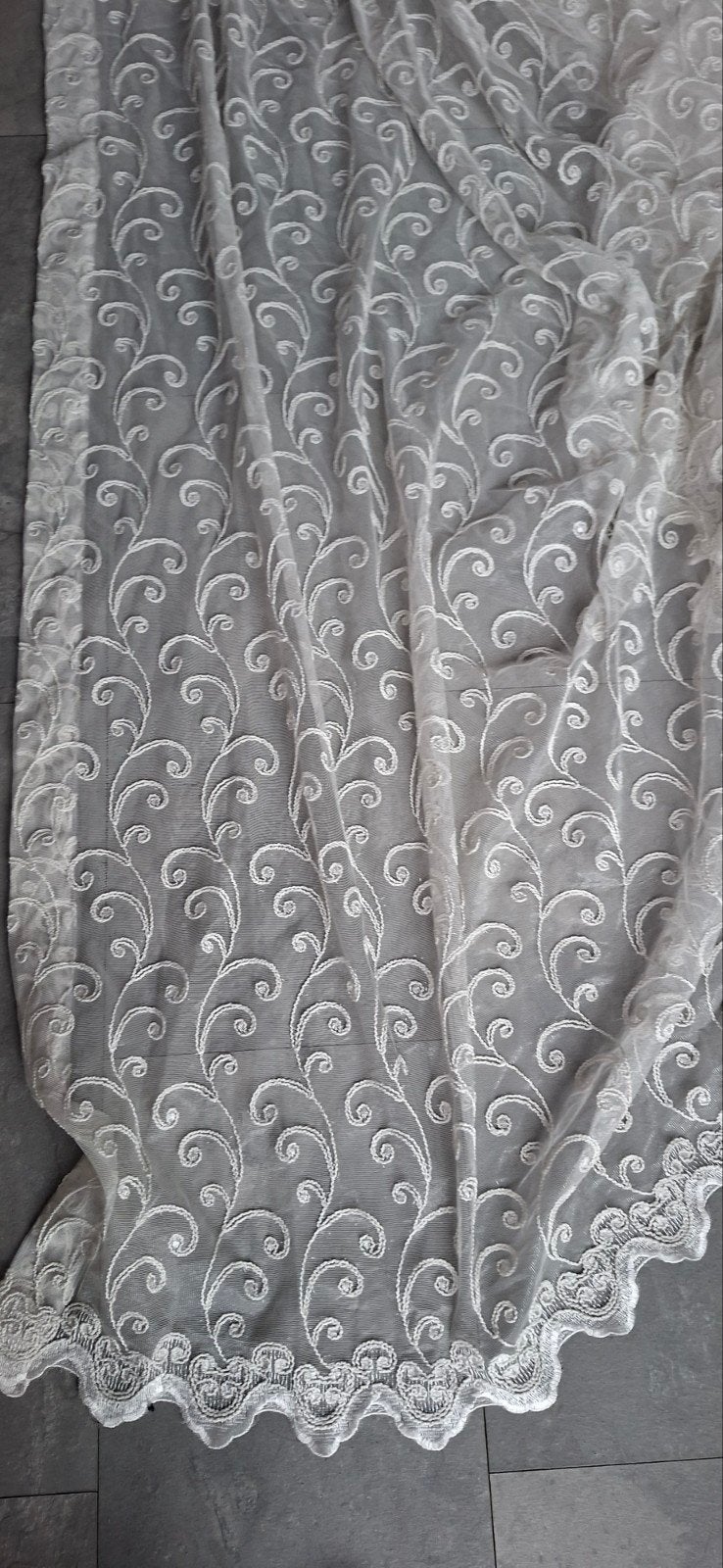 Vitrage 250x270 cm met plooien en haken, Ophalen of Verzenden, Vitrage, Plooiafwerking