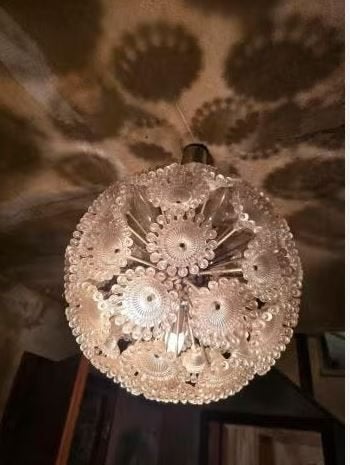 vintage sputnik space age hanglamp Sölken 60er, Ophalen, Kunststof, E14 (klein), Zo goed als nieuw
