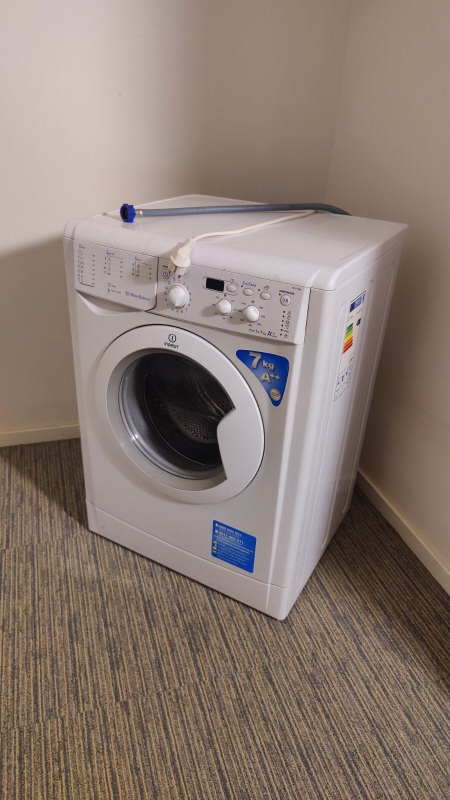 Indesit Wasmachine IWD71482 A++ - Zo goed als nieuw, Ophalen, Zo goed als nieuw, 85 tot 90 cm, 1200 tot 1600 toeren