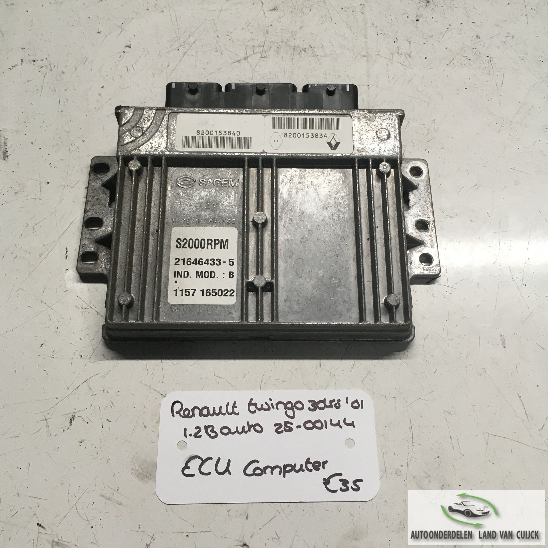 Renault Twingo 1.2 B autom.2001 2500144  ECU 21646433-5