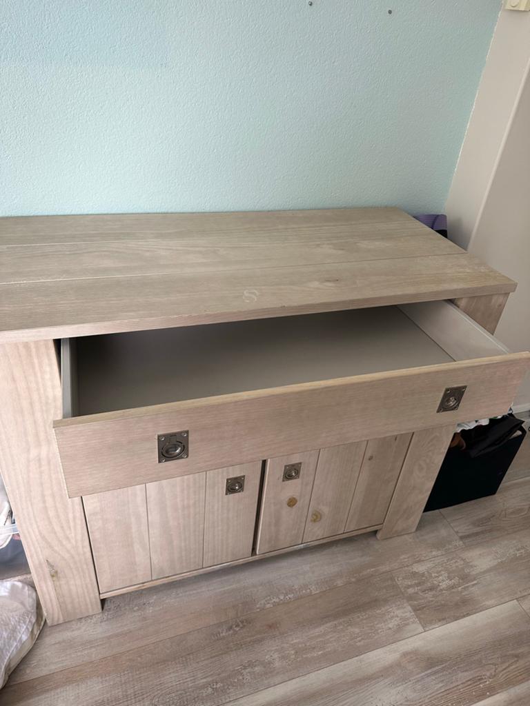 Commode met bijpassend plankje - Landelijke stijl, Ophalen, Gebruikt, 50 tot 70 cm, 100 cm of meer
