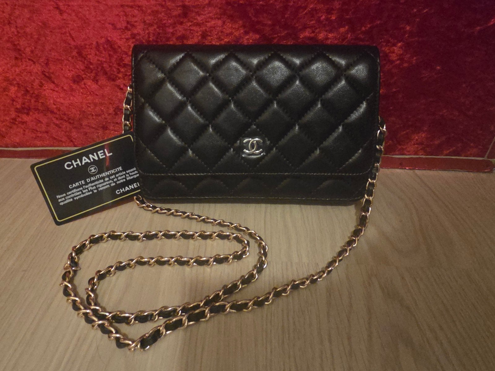 Chanel Wallet on Chain (WOC) Zwart Leer, Verzenden, Nieuw, Zwart, Schoudertasje
