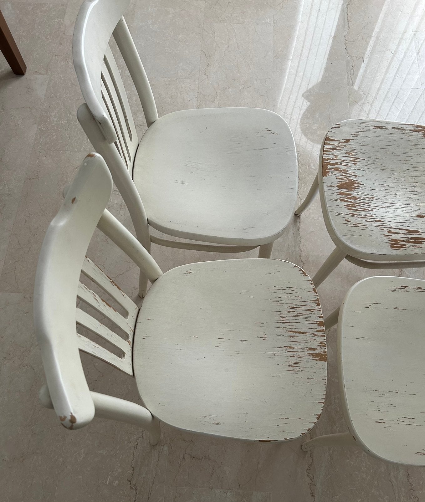 Vintage stoelen opknappers (verf) 4 stuks, Huis en Inrichting, Ophalen, Gebruikt, Vintage, Vier