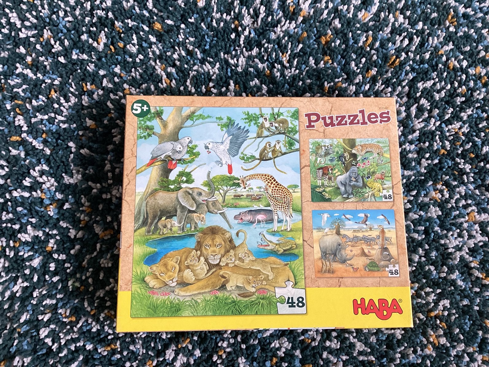 2 keer 3 puzzels van 48 stukjes haba, Ophalen, Minder dan 500 stukjes, Zo goed als nieuw, Legpuzzel
