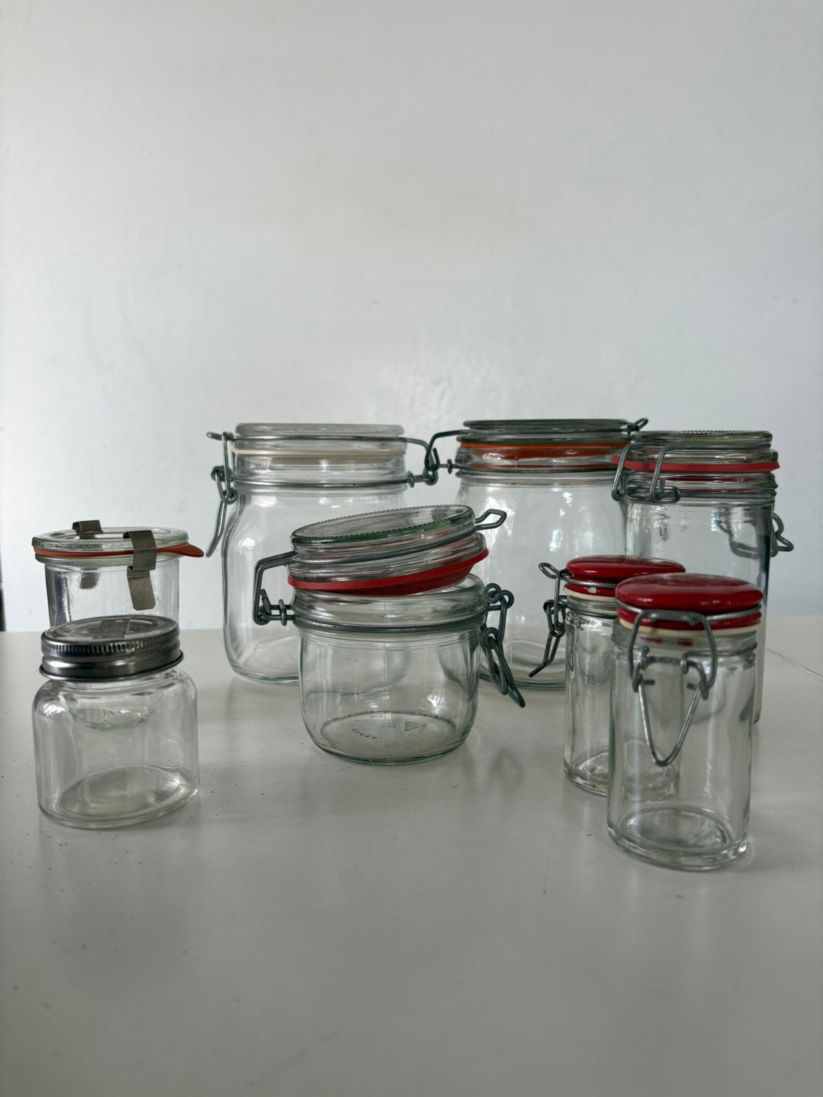 8 Weck potjes - allerlei maten, Ophalen of Verzenden, Zo goed als nieuw, Glas, Pot, Bus of Blik