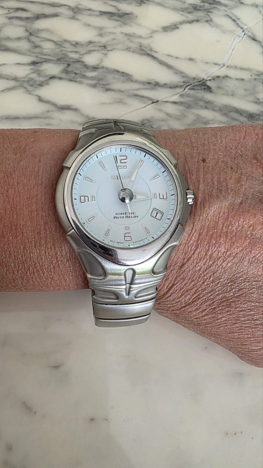 Seiko Kinetic Auto Relay Herenhorloge - Zo goed als nieuw, Staal, Polshorloge, Ophalen of Verzenden, Zo goed als nieuw