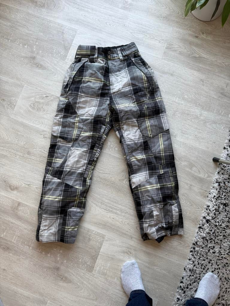 Billabong Snowboardbroek Maat S - Geruit Grijs/Zwart, Ophalen of Verzenden