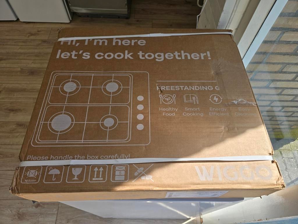 Nieuwe Wiggo 4 pits vrijstaande gaskookplaat | Gratis thuis✅, Witgoed en Apparatuur, Kookplaten, Ophalen, 4 kookzones, Zo goed als nieuw
