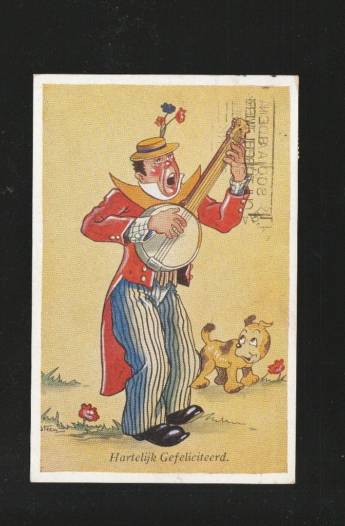 Ansichtkaart de clown illu Pax Steen B10-09, Ophalen of Verzenden, 1940 tot 1960, Gelopen, Sterren en Beroemdheden