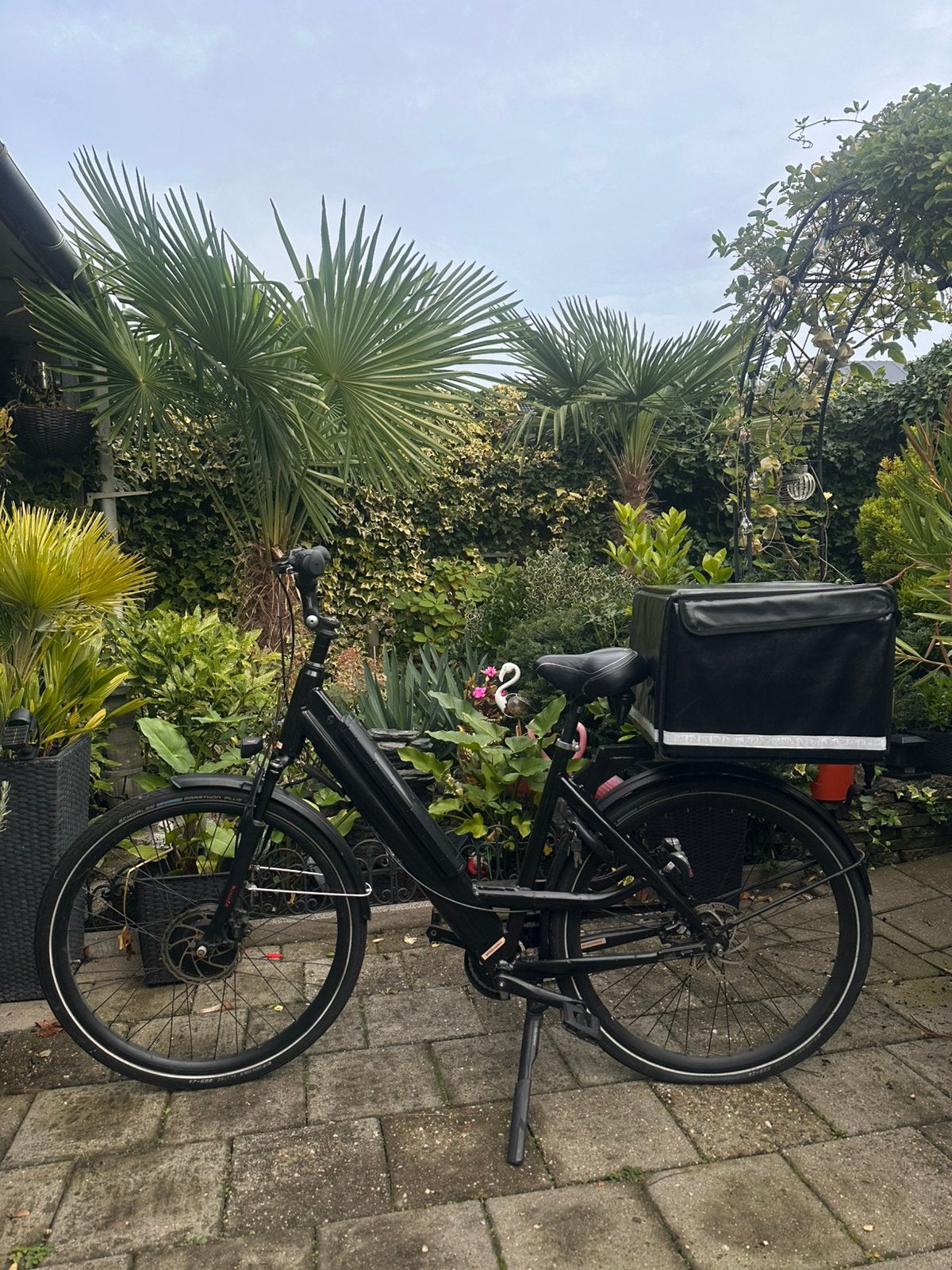 Elektrische fiets zwart – lage instap – met accu, Minder dan 47 cm, Ophalen, Gebruikt, Overige merken