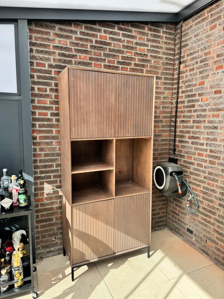 Mango Houten servieskast, Huis en Inrichting, Kasten | Buffetkasten, Ophalen, 50 tot 100 cm, Zo goed als nieuw, 150 tot 200 cm