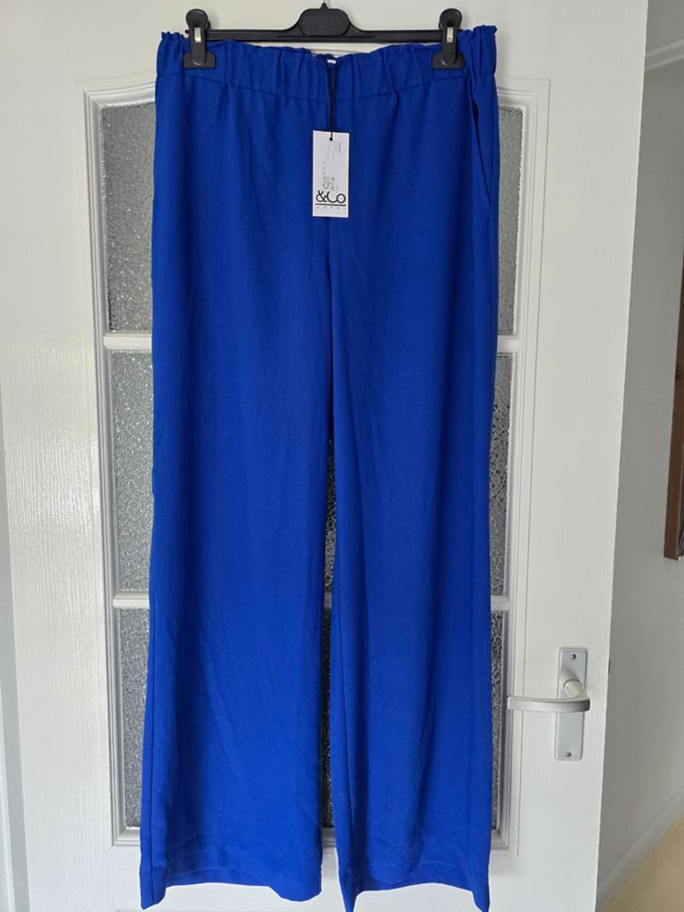 Nieuw &co woman andcowoman and cowoman xl wide leg kobaltbla, Blauw, Maat 46/48 (XL) of groter, Nieuw, Ophalen of Verzenden