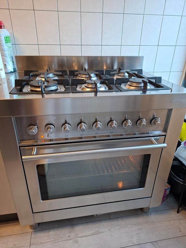 Bosch Solitair 6-pits gasfornuis met oven, Gebruikt, 60 cm of meer, Ophalen of Verzenden, Gas