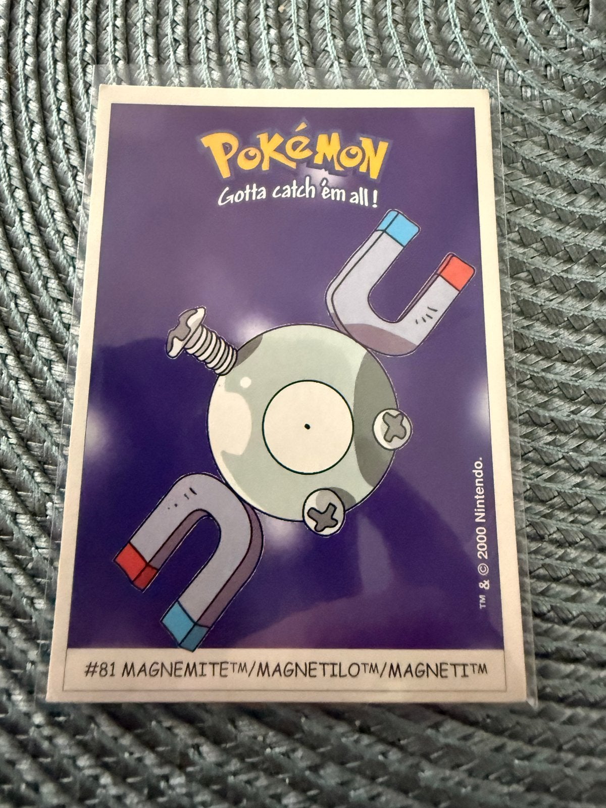 Dunkin Boomer Pokémon Sticker #81 Magnemite, Ophalen of Verzenden, Gebruikt, Losse kaart