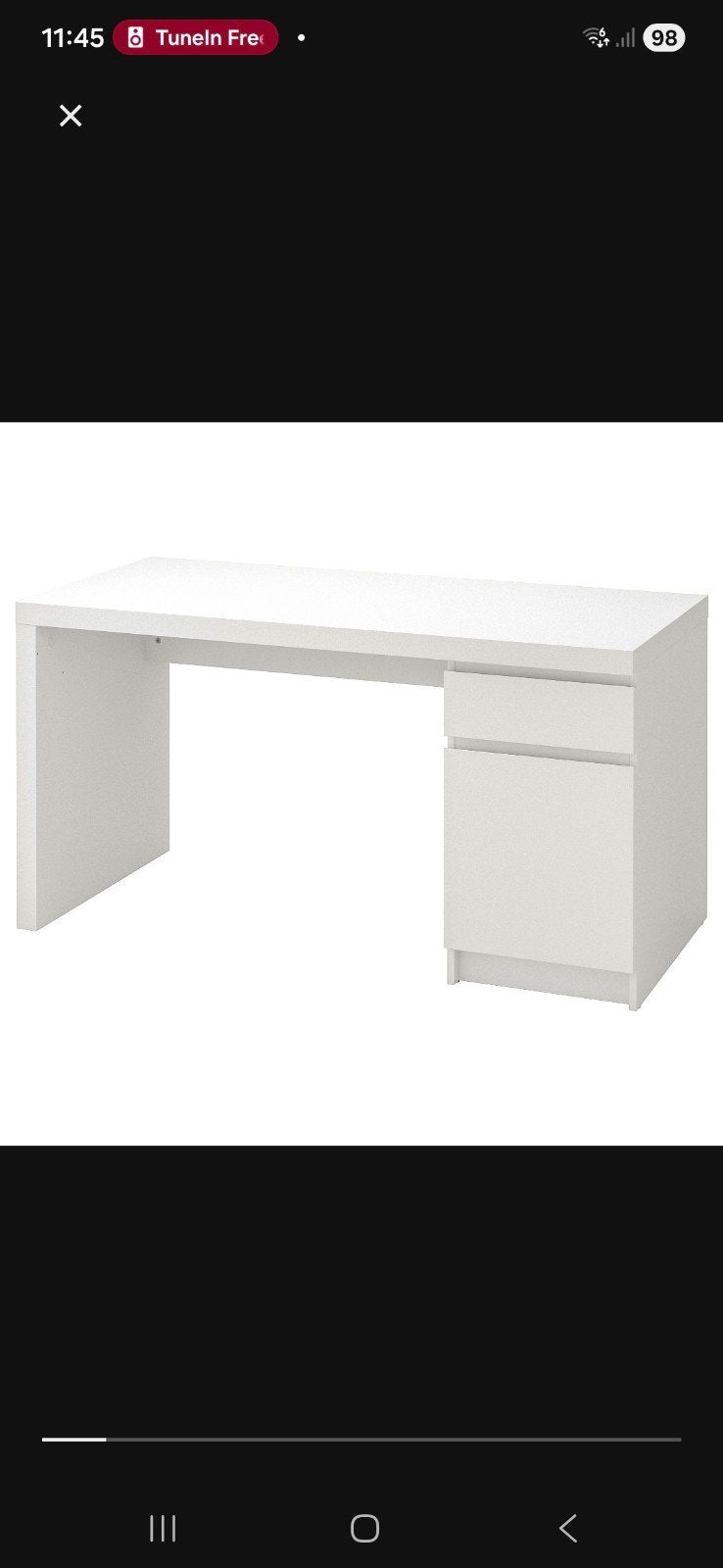 Gloednieuw Malm bureau ikea, nog in de verpakking, Ophalen, 65 cm, Spaanplaat of MDF, Nieuw