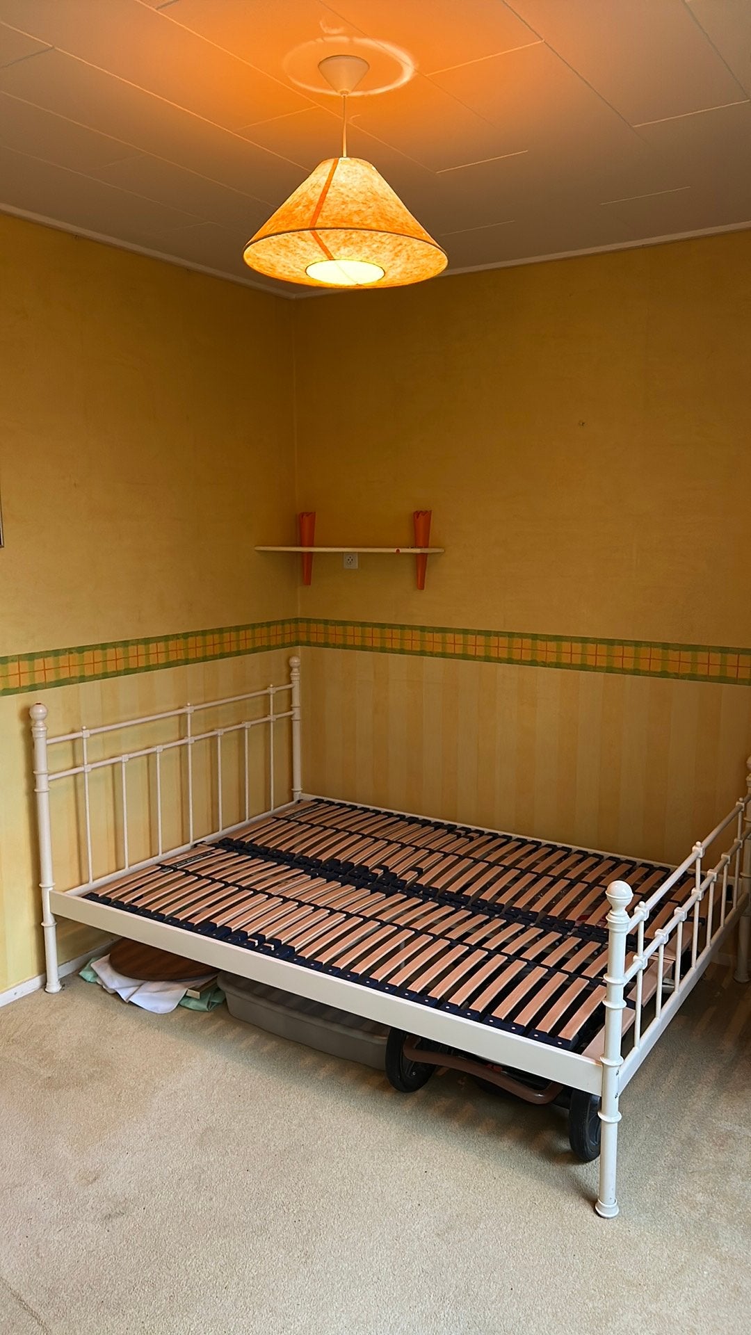 Wit stapen bed, twijfelaar, Ophalen, Gebruikt, Wit, 140 cm