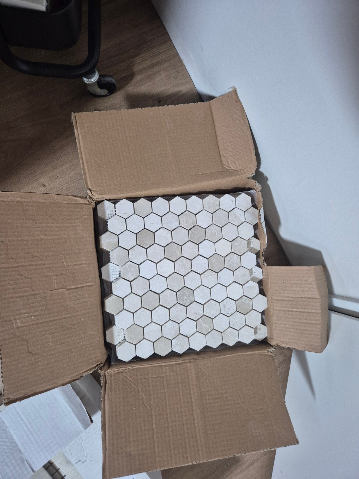 Mozaïek Hexagon Bottocino tegels van Designtegels, Doe-het-zelf en Verbouw, Ophalen, Nieuw, Minder dan 20 cm, 20 tot 40 cm