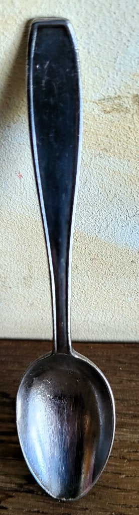 Klein verzilverd koffielepel VINTAGE ., Ophalen of Verzenden, Zilver
