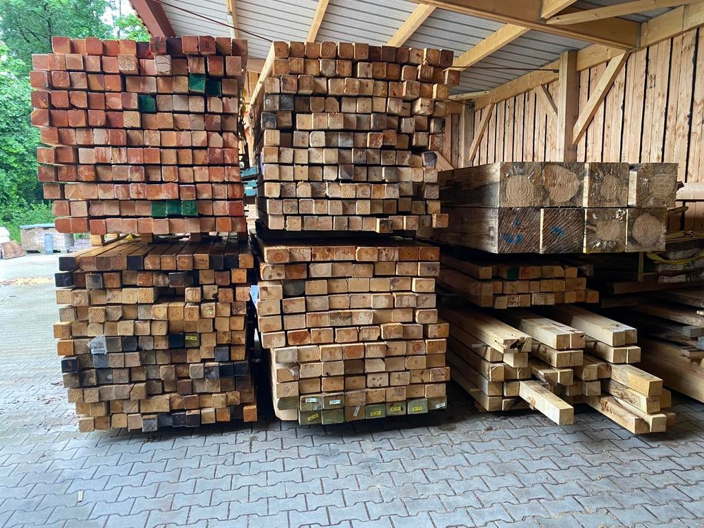 Balken palen douglas grenen oregon pine 90x140x2440 / 90x140, Ophalen, Gebruikt, Hout