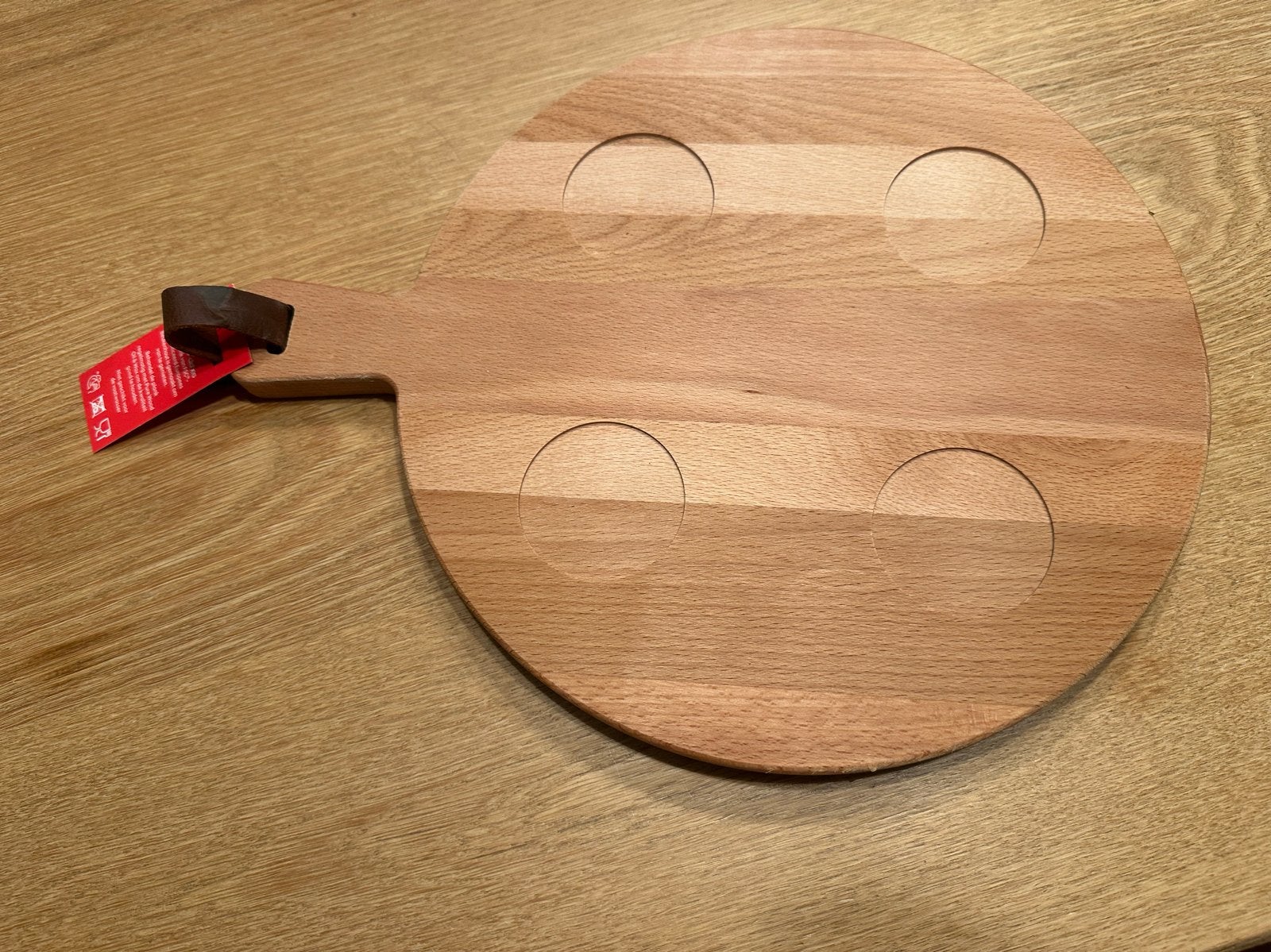 Houten serveerplank/pizzabord met 4 uitsparingen, Hout, Snij-/serveerplank, Nieuw, Ophalen of Verzenden