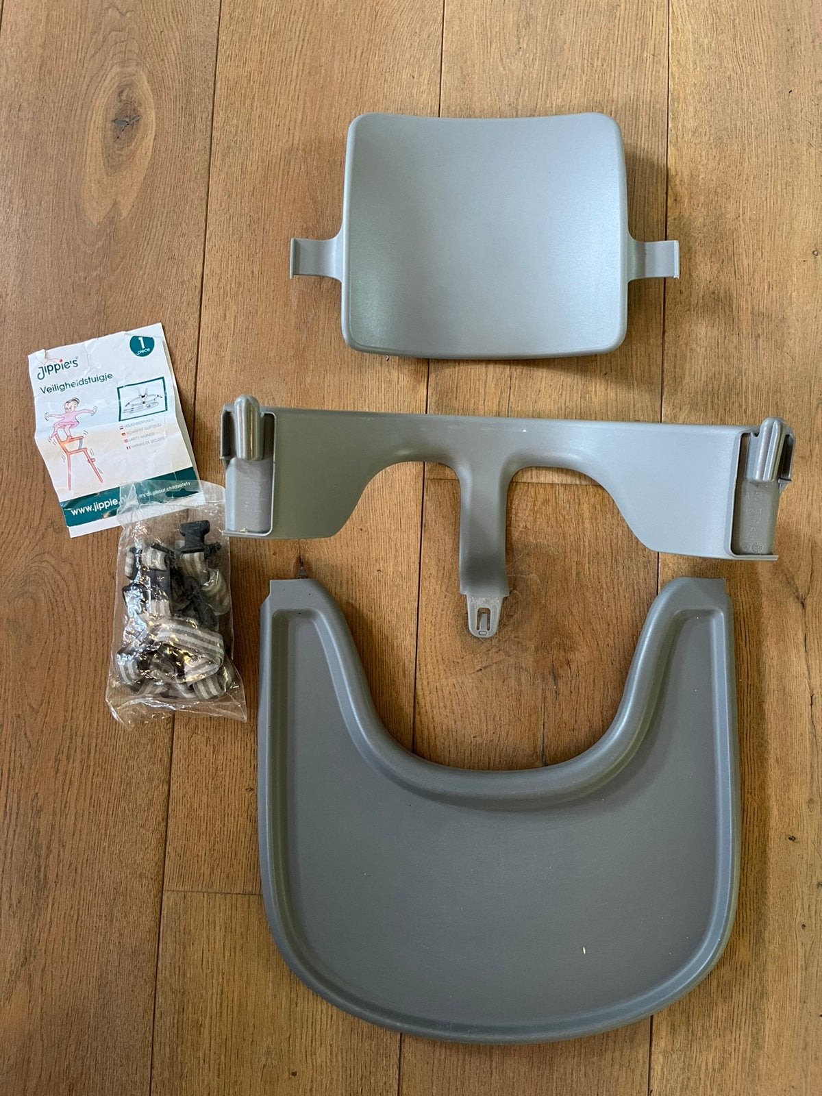 Stokke opzetstukken babystoel incl blad en veiligheidstuigje, Ophalen, Zo goed als nieuw, Meegroeistoel