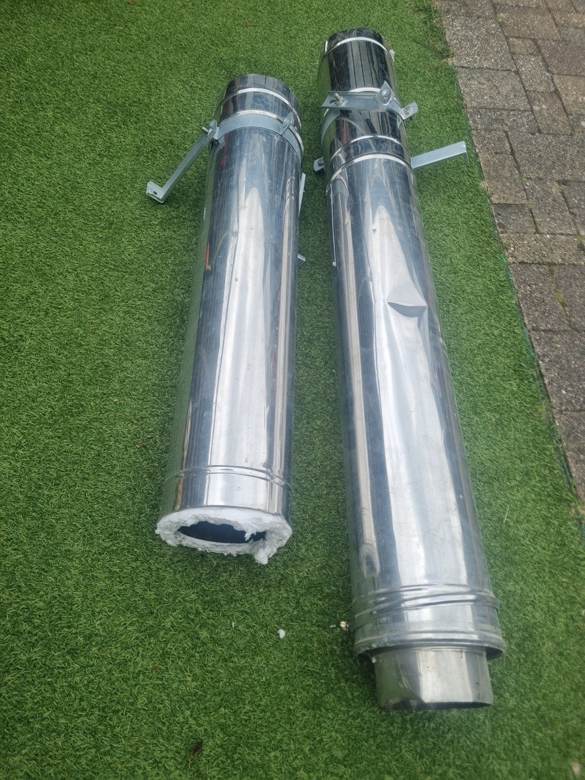 RVS Dubbelwandige Rookkanaal Pijpen (2 stuks), Ophalen of Verzenden