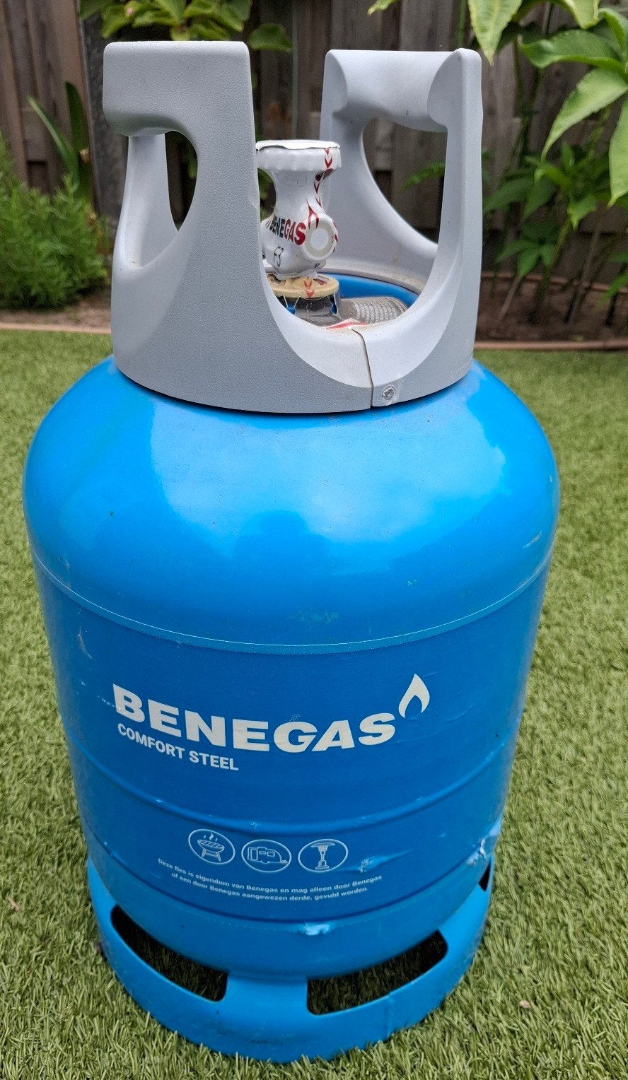 Benegas Comfort Steel gasfles 9,5kg - vol en verzegeld, Ophalen, Gebruikt, Benegas